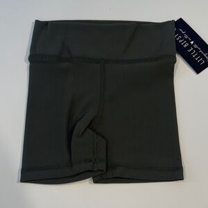 NWT Little Bipsy Ribbed High-Waist Bike Shorts — Forest Green